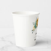 マスタードイエローフローラセージモダングリーン結婚リーズ 紙コップ (右)