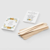 マスタードイエローフローラセージモダン結婚式 プログラム ハンドファン (組立なし)