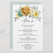 マスタードイエローフローラセージ結婚グリーンのメニュー (正面/裏面)