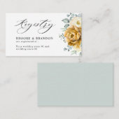 マスタードイエローフローラセージ結婚グリーンのレジストリ エンクロージャーカード (正面/裏面)