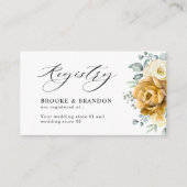 マスタードイエローフローラセージ結婚グリーンのレジストリ エンクロージャーカード (正面)
