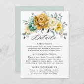 マスタードイエローフローラセージ結婚ズ詳細 エンクロージャーカード (正面/裏面)