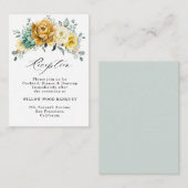 マスタードイエローフローラセージ結婚披露宴 エンクロージャーカード (正面/裏面)
