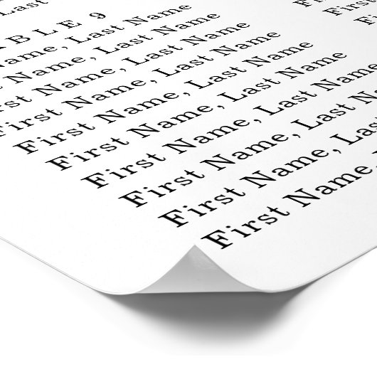 マスタードイエローフローラ結婚セージの座席表 ポスター (角)