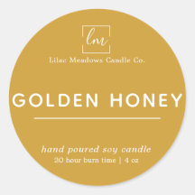 マスタードイエローボホラウンドキャンドルラベル