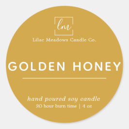 マスタードイエローボホラウンドキャンドルラベル ラウンドシール