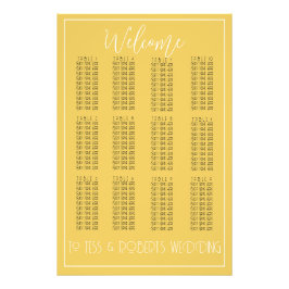 マスタードイエローミニマリストシーティングチャートプリント フォトプリント           