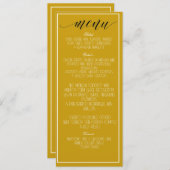 マスタードイエローミニマリストメニュー プログラム (正面/裏面)