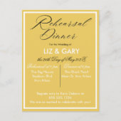 マスタードイエローミニマリストリハーサルディナー ポストカード (正面)