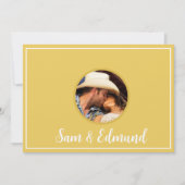 マスタードイエローミニマリスト – 写真 – サンキューカード 招待状 (正面)