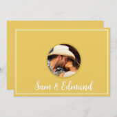 マスタードイエローミニマリスト – 写真 – サンキューカード 招待状 (正面/裏面)