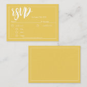 マスタードイエローミニマリストRSVPカードエンクロージャカード エンクロージャーカード (正面/裏面)