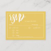 マスタードイエローミニマリストRSVPカードエンクロージャカード エンクロージャーカード (正面)
