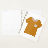 マスタードイエローミニマリストTシャツ プランナー手帳 (ディスプレー)