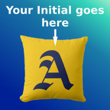 マスタードイエローミニマルネイビーブルーイニシャルモノグラム