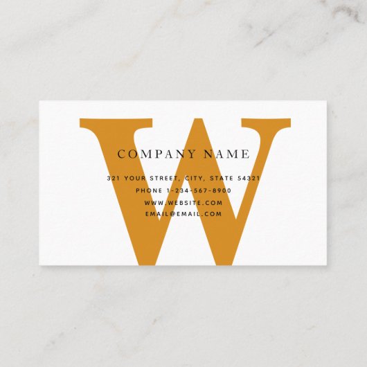 マスタードイエローモノグラムのミニマモダンリスト 名刺 (裏面)