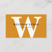 マスタードイエローモノグラムのミニマモダンリスト 名刺 (正面)