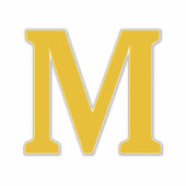 マスタードイエローモノグラムイニシャル名カスタムカラー シール (正面)