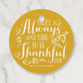 マスタードイエロー常に感謝の引用文感謝祭 フェイバータグ (裏面)