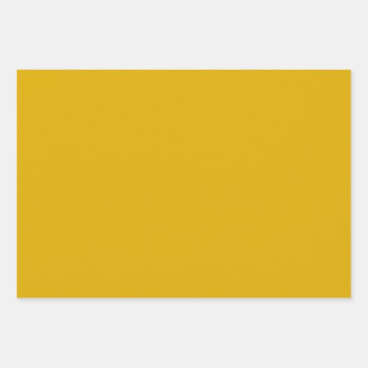 マスタードイエロー無地のカラー ラッピングペーパーシート (正面3)