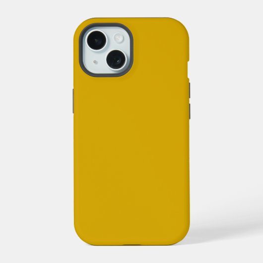 マスタードイエロー無地のカラー iPhone 15ケース (裏面)
