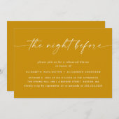 マスタードイエロー秋リハーサルディナー。前夜 招待状 (正面/裏面)