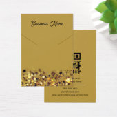 マスタードイエロー金ゴールドQRコードネックレス表示カード (デスク)