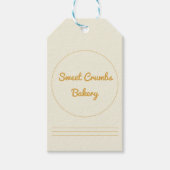 マスタードイエロー&クリームベーカリーエレガント包装 ギフトタグ (正面)