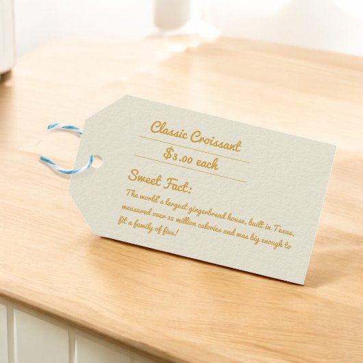 マスタードイエロー&クリームベーカリーエレガント包装 ギフトタグ