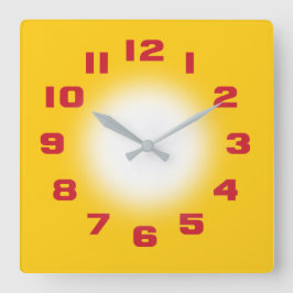 マスタードイエロー スクエア壁時計