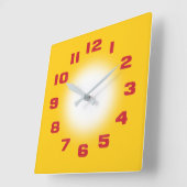 マスタードイエロー スクエア壁時計 (傾斜)