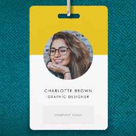マスタードイエローID |写真モダンロスタイリッシュゴQR バッジ