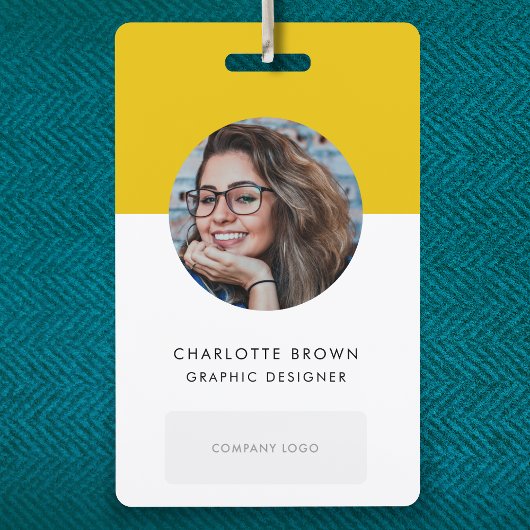 マスタードイエローID |写真モダンロスタイリッシュゴQR バッジ