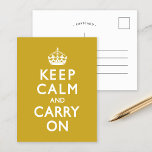マスタードイエローKeep Calm and Carry On ポストカード<br><div class="desc">マスタードイエローKeep Calm and Carry On</div>