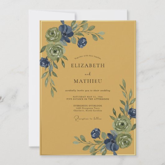 マスタードインディゴツタの結婚式 招待状 (正面)