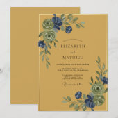 マスタードインディゴツタの結婚式 招待状 (正面/裏面)