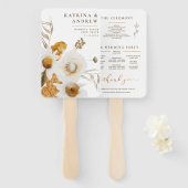 マスタードウォーター色フローラ結婚式 プログラムファン ハンドファン (正面&裏面)