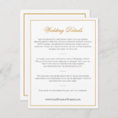 マスタードエレガントイエローモノグラム結婚詳細 エンクロージャーカード (正面/裏面)