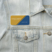 マスタードエレガントイエロー、モナコブルー&金ゴールドモダン: 名札 (インサイチュ)