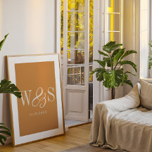 マスタードエレガントカップル結婚イニシャル