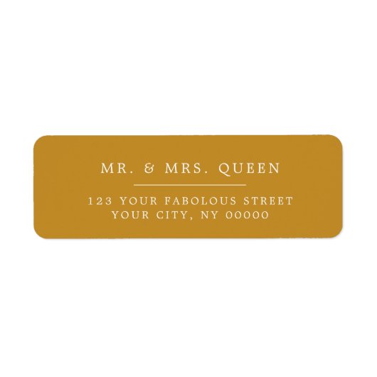 マスタードエレガントクラシックシンプル差出人住所 ラベル (正面)