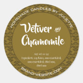 マスタードオリーブしょうゆろうそく包装パターアステカン ラウンドシール (正面)