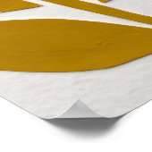 マスタードオリーブリーフパターンポスター ポスター (角)