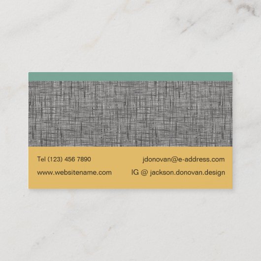 マスタードオークレグリーングレーブラックテクスチャアートパターン 名刺 (裏面)