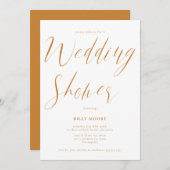 マスタードオークレスクリプト男女兼用ウェディングシャワー 招待状 (正面/裏面)