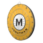 マスタードカッコいいイエローモノグラム名 ダーツボード (正面右)