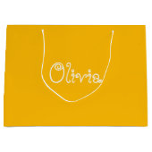 マスタードカラーベビーシャワー抱き枕 ラージペーパーバッグ (正面)