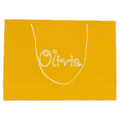 マスタードカラーベビーシャワー抱き枕 ラージペーパーバッグ (裏面)