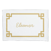 マスタードギリシャ語鍵モノグラム標準ピローケース 枕カバー (正面)