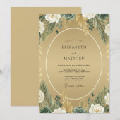 マスタードグリーンセージの結婚式 招待状 (正面/裏面)